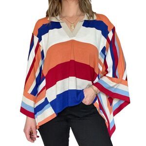 MER-SEA MULTI CHAK CHEL POLO PONCHO one size shirt top mersea v neck